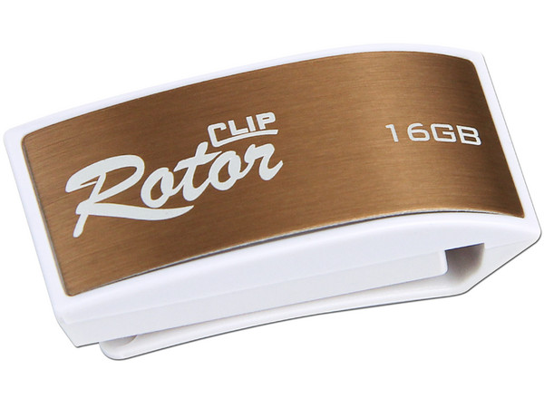 Unidad Flash USB 2.0 Verico Clip Rotor de 16GB. Color Café