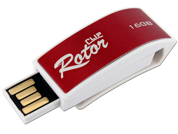 Unidad Flash USB 2.0 Verico Clip Rotor de 16GB. Color Roja