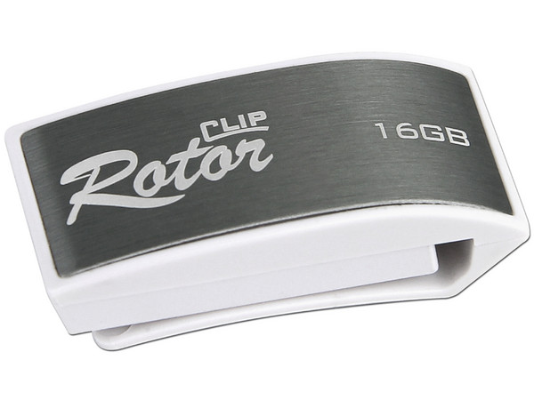 Unidad Flash USB 2.0 Verico Clip Rotor de 16GB. Color Gris 
