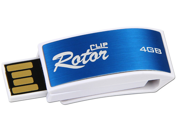 Unidad Flash USB 2.0 Verico Clip Rotor de 4GB. Color Azul