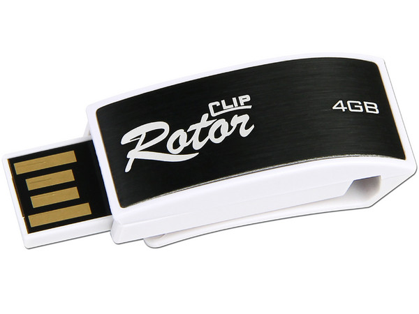Unidad Flash USB 2.0 Verico Clip Rotor de 4GB. Color Negra