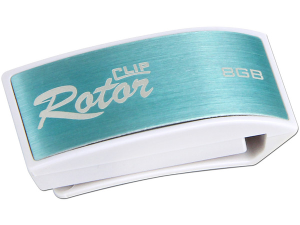 Unidad Flash USB 2.0 Verico Clip Rotor de 8GB. Color Celeste
