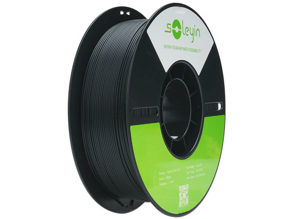 Rollo de Filamento Creality Soleyin Ultra de PLA de 1.75mm, 1Kg. Color Negro Mate.