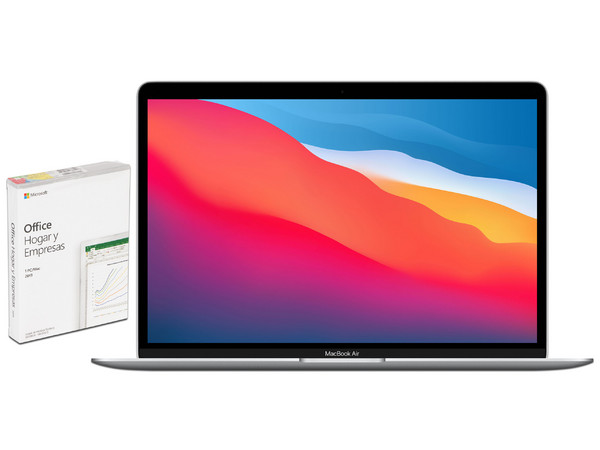 Laptop Apple MacBook Air 13:
Procesador Apple M1 Neural Engine,
Memoria de 8GB DDR4,
SSD de 512GB,
Pantalla de 13.3