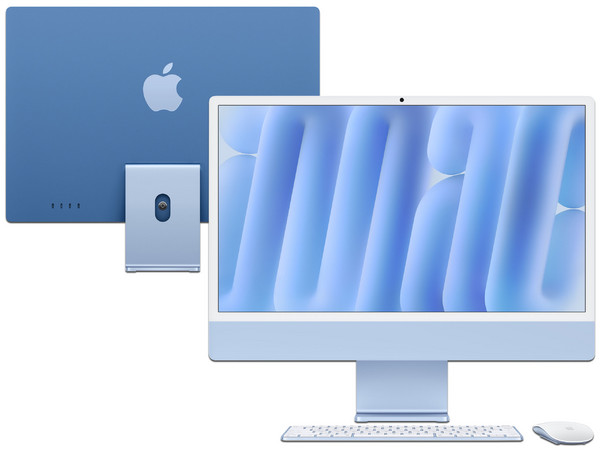 Apple iMac (Color Azul):
Procesador Apple M4 de 8 núcleos,
Memoria de 16GB,
SSD de 256GB,
Pantalla de 24