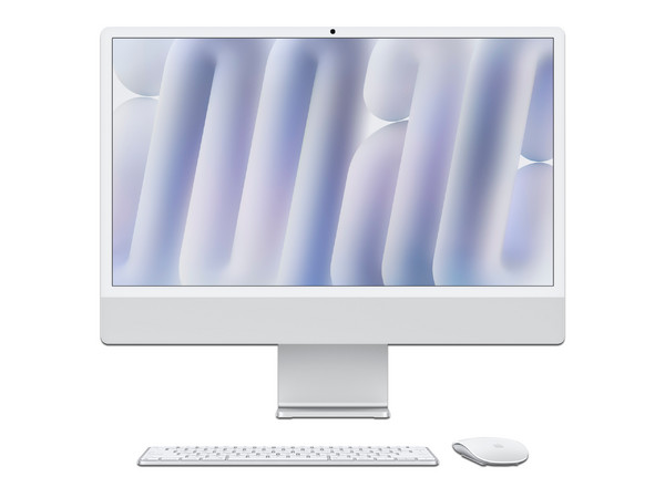 iMac (Color Plata):
Procesador Apple M4 CPU 10 núcleos y GPU 10 núcleos,
Memoria de 16GB,
SSD de 256GB,
Pantalla de 24