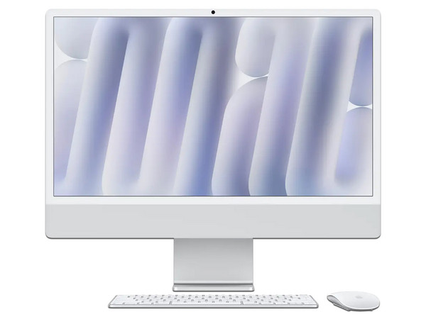 iMac (Color Plata): 
Procesador Apple M4 CPU 10 núcleos, 
Memoria de 16GB, 
SSD de 512GB, 
Pantalla de 24