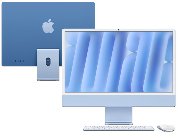 Apple iMac: 
Procesador Apple M4, 
Memoria de 16GB, 
SSD de 512GB, 
Pantalla de 24