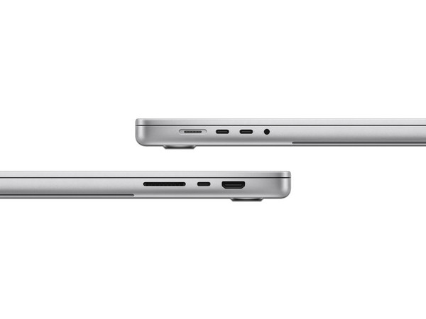 MacBook Pro 16 (Color Plata): 
Procesador Apple M4 Pro 14CPU, 
Memoria RAM de 48GB, 
SSD de 512GB, 
Pantalla de 16.2