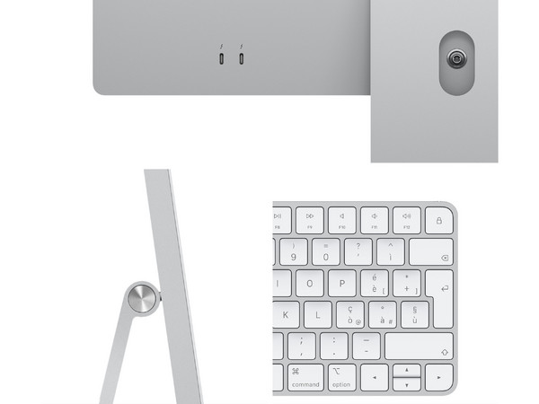 Apple iMac 4.5K Z13K:
Procesador Apple M1 8C CPU-7C GPU,
Memoria de 8GB DDR4,
SSD de 1 TB,
Pantalla de 24