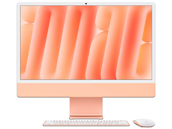 iMac (Color Naranja):
Procesador Apple M4,
Memoria de 32GB SSD de 1TB,
Pantalla de 24