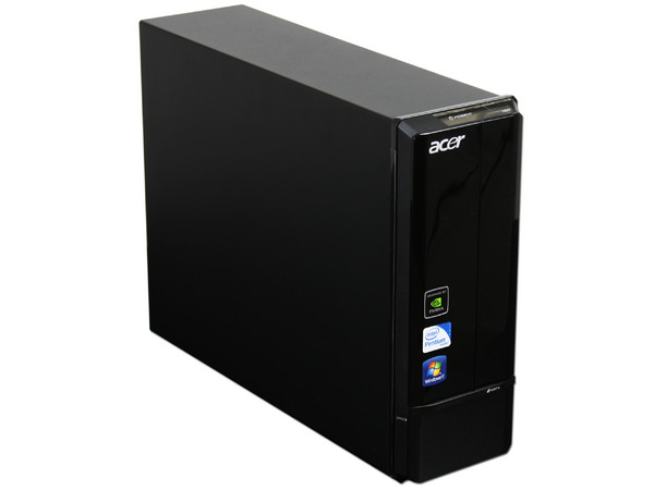 Mini Computadora Acer Aspire X1800,
Procesador Intel Pentium DC E5300 (2.60 GHz),
Memoria 3 GB DDR2,
D.D. de 320GB SATA, DVD±R/RW,
Red,  HDMI , Windows 7 Home Basic,
Monitor LCD Widescreen de 20