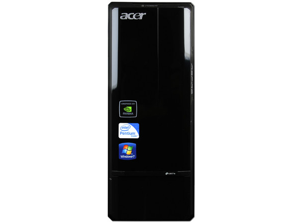 Mini Computadora Acer Aspire X1800,
Procesador Intel Pentium DC E5300 (2.60 GHz),
Memoria 3 GB DDR2,
D.D. de 320GB SATA, DVD±R/RW,
Red,  HDMI , Windows 7 Home Basic,
Monitor LCD Widescreen de 20
