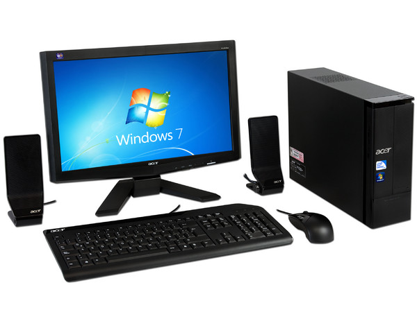 Mini Computadora Acer Aspire AX1900-B2001,
Procesador Intel Celeron E3300 (2.50 GHz),
Memoria 3 GB DDR3,
D.D. de 320GB SATA, DVD±R/RW,
Red, Windows 7 Home Basic,
Monitor LCD Widescreen de 18.5