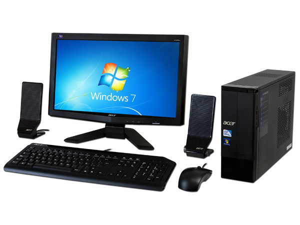 Mini Computadora Acer Aspire AX1900-B2001,
Procesador Intel Celeron E3300 (2.50 GHz),
Memoria 3 GB DDR3,
D.D. de 320GB SATA, DVD±R/RW,
Red, Windows 7 Home Basic,
Monitor LCD Widescreen de 18.5