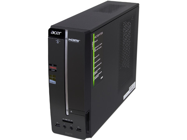Computadora Acer Aspire AXC100-MT308 ,
Procesador AMD E1-1200 (1.4 GHz),
Memoria de 4 GB DDR3, D.D. de 1 TB,
DVD±R/RW DL, Video RADEON HD 7310,
Windows 8 (64 Bits),
Monitor LED de 18.5