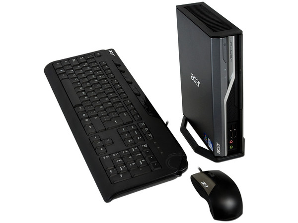 Computadora Slim Acer Veriton L480G-SD3300C,
Procesador Intel Celeron E3300 (2.50 GHz),
Memoria 4 GB DDR3,
D.D. de 640GB SATA, DVD±R/RW,
Red, Windows 7 Professional,
No Incluye Monitor.