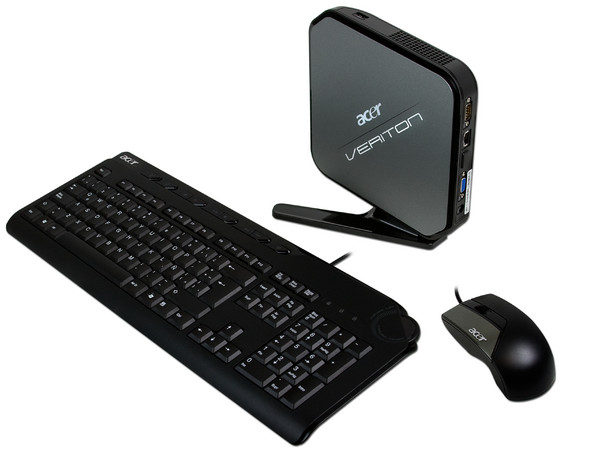 Mini Computadora Acer Veriton N281G-S2801L,
Procesador Intel Atom D425 (1.80 GHz), 
Memoria 2 GB DDR3, 
D.D. de 160GB SATA, Red, 
No incluye Sistema Operativo, 
No incluye Monitor