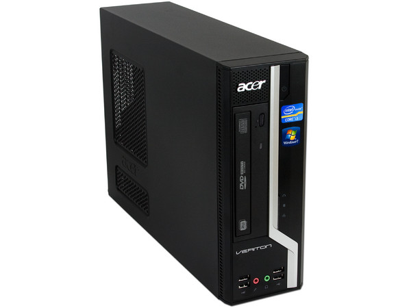 Mini Computadora Acer Veriton VX4610G-SI3210W,
Procesador Intel Core i3-2100 (3.1 GHz),
Memoria 2GB DDR3, D.D. de 320GB,
Video Intel HD Graphics 2000, DVD-SuperMulti DL, Red,
Windows 7 Professional (64 bits),
No Incluye Monitor.