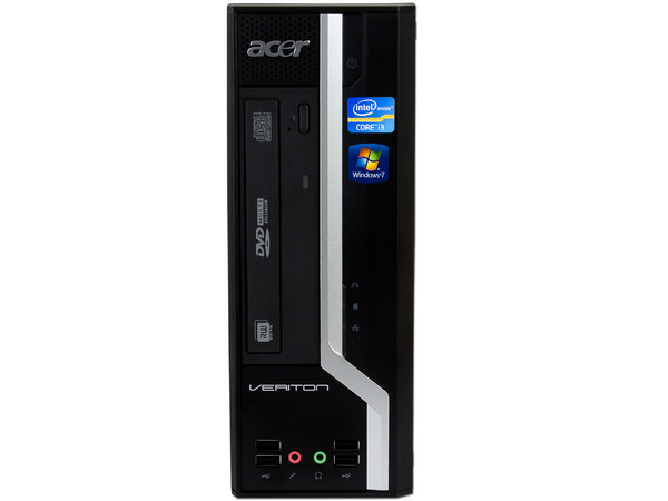 Mini Computadora Acer Veriton VX4610G-SI3210W,
Procesador Intel Core i3-2100 (3.1 GHz),
Memoria 2GB DDR3, D.D. de 320GB,
Video Intel HD Graphics 2000, DVD-SuperMulti DL, Red,
Windows 7 Professional (64 bits),
No Incluye Monitor.