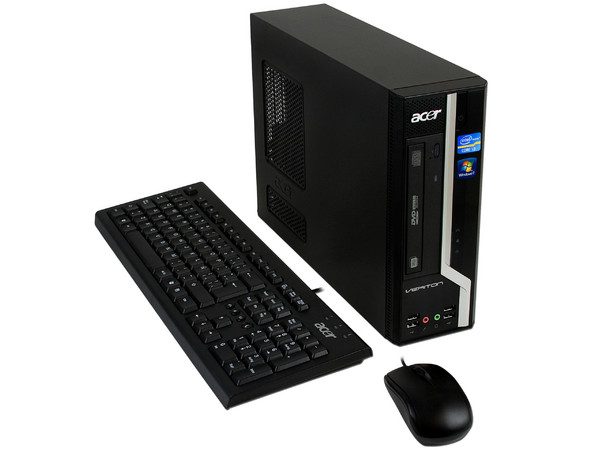 Mini Computadora Acer Veriton VX4610G-SI3210W,
Procesador Intel Core i3-2100 (3.1 GHz),
Memoria 2GB DDR3, D.D. de 320GB,
Video Intel HD Graphics 2000, DVD-SuperMulti DL, Red,
Windows 7 Professional (64 bits),
No Incluye Monitor.