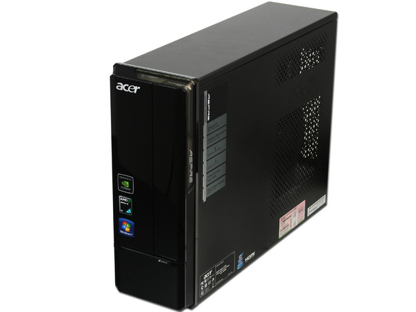 Mini Computadora Acer Aspire AX3300-SD3400A,
Procesador AMD Athlon II X3 400e (2.2 GHz),
Memoria 3 GB DDR3 ,
D.D. de  1TB  SATA, DVD±R/RW,
Red,  HDMI , Windows 7 Home Premium 64 Bits