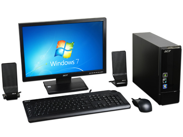 Mini Computadora Acer Aspire AX3300-SD3400A,
Procesador AMD Athlon II X3 400e (2.2 GHz),
Memoria 3 GB DDR3 ,
D.D. de  1TB  SATA, DVD±R/RW,
Red,  HDMI , Windows 7 Home Premium 64 Bits