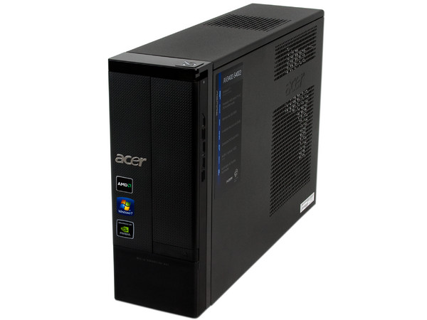 Mini Computadora Aspire AX3400-S4901,
Procesador AMD Athlon II X2 220  (2.8 GHz),
Memoria 3 GB DDR3, D.D. de 1TB,
Video Nvidia GeForce 9200 , DVD-SuperMulti DL, Red,
Windows 7 Home Basic (32 bits),
No Incluye Monitor.