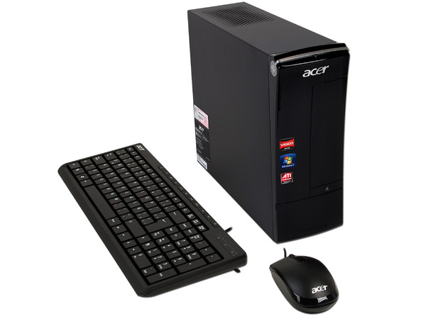 Mini Computadora Aspire AX3450-MR20P,
Procesador AMD Athlon II X3 450 (3.2 GHz),
Memoria 4 GB DDR3, D.D. de 500GB,
Video Radeon HD 4250, DVD-SuperMulti DL, Red,
Windows 7 Home Premium (64 bits),
No Incluye Monitor.