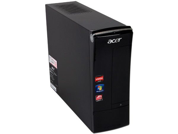 Mini Computadora Aspire AX3450-MR20P,
Procesador AMD Athlon II X3 450 (3.2 GHz),
Memoria 4 GB DDR3, D.D. de 500GB,
Video Radeon HD 4250, DVD-SuperMulti DL, Red,
Windows 7 Home Premium (64 bits),
No Incluye Monitor.