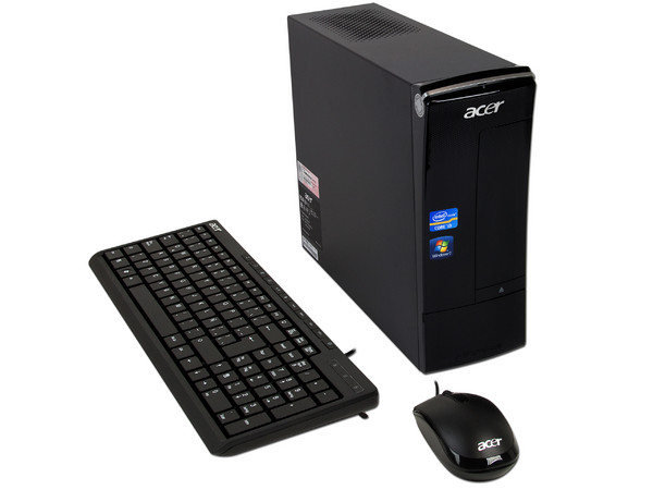 Mini Computadora Aspire AX3990-MR21P,
Procesador Intel Core-i3 2100 (3.1 GHz),
Memoria 4 GB DDR3, D.D. de 1TB,
Video Intel HD Graphics, DVD-SuperMulti DL, Red,
Windows 7 Home Premium (64 bits),
No Incluye Monitor.
