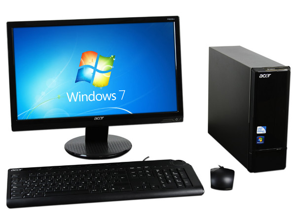 Mini Computadora Acer Aspire AX3810-B1041,
Procesador Pentium Dual Core E5400 (2.7 GHz),
Memoria 4 GB DDR3,
D.D. de  500GB SATA, DVD±R/RW,
Red,  HDMI , Windows 7 Home Premium 64
Monitor LCD Widescreen de 20
