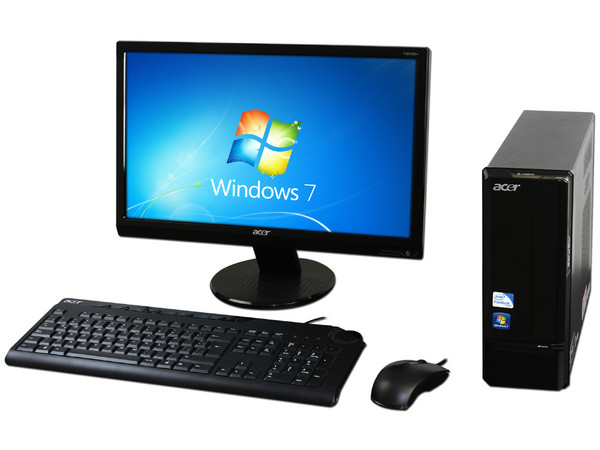 Mini Computadora Acer Aspire AX3810-B1041,
Procesador Pentium Dual Core E5400 (2.7 GHz),
Memoria 4 GB DDR3,
D.D. de  500GB SATA, DVD±R/RW,
Red,  HDMI , Windows 7 Home Premium 64
Monitor LCD Widescreen de 20