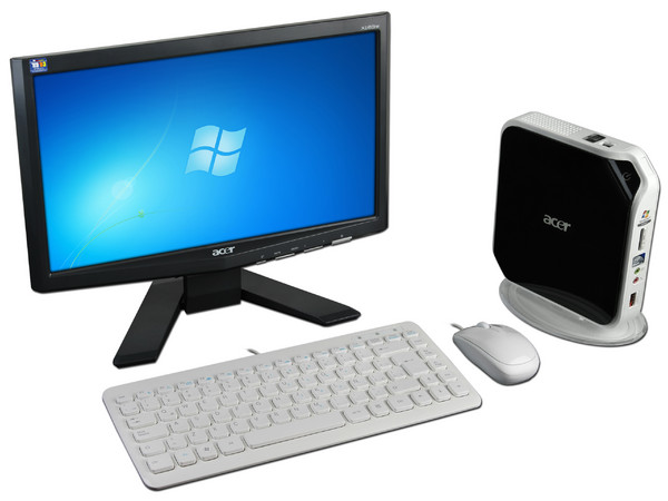 Mini Computadora Acer Aspire AR1600-B9068,
Procesador  Intel Atom N230 (1.6GHz),
Memoria 1 GB DDR2, D.D. de 160GB SATA,
Video NVIDIA ION,
Red, HDMI, Windows 7 Starter (32 Bits)
Monitor LCD 15.6