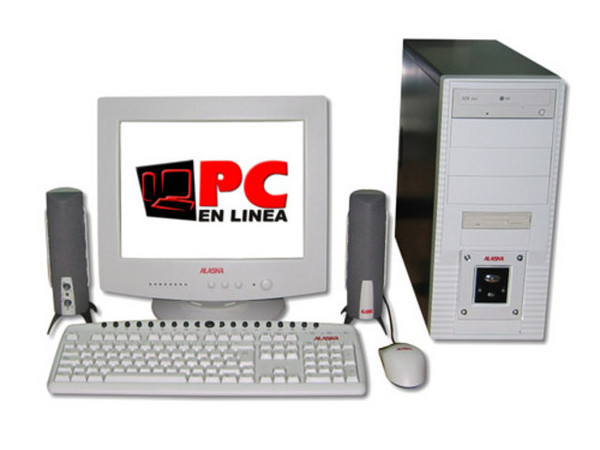 Computadora Alaska PC en Línea con Procesador AMD XP 2000+, 128Mb en RAM, D.D. 40GB, CD-ROM 52X, Monitor 15pds SVGA, Modem56k, Red 10/100, Video 3D, Bocinas, Teclado y Mouse.