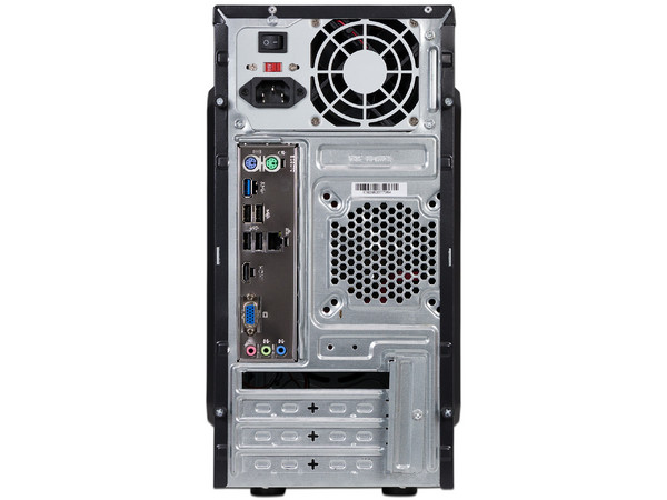 Computadora PCEL: 
Procesador Intel Celeron J1800 (hasta 2.58 GHz), 
Memoria de 4GB DDR3, 
Disco Duro de 1TB,
Video Intel HD Graphics, 
Unidad Óptica DVD±R/RW, 
No incluye Sistema Operativo, 
Incluye Teclado y Mouse.