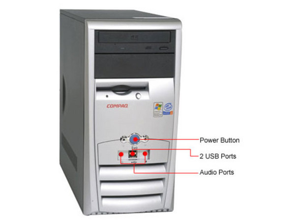 Computadora EVO D310, P4 a 1.8GHZ, 40GB, 128MB, 48X, LAN y WinXP Pro. No incluye Monitor.