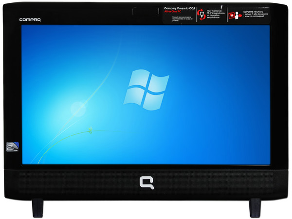 Computadora Compaq Presario All-in-One CQ1-1203LA,
 Procesador Intel Atom D410 (1.66GHz), 
Memoria 1GB DDR2, D.D. de 320GB SATA, 
Red 10/100, DVD±R/RW, 
Windows 7 Starter, 
Monitor LCD Widescreen de 18.5