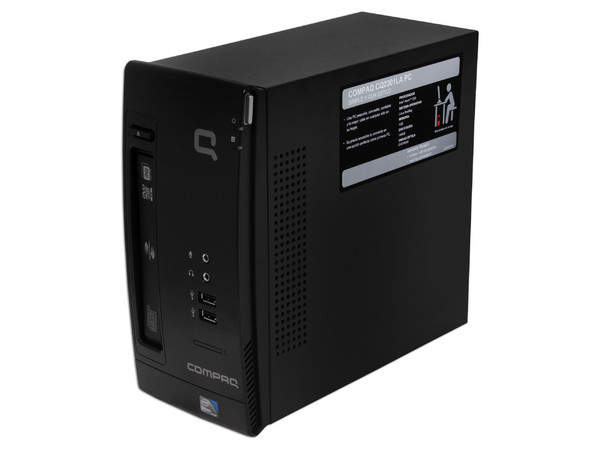 Mini Computadora Compaq Presario CQ2301LA,
Procesador Intel Atom 230 (1.6 GHz),
Memoria de 1GB PC2-4200 DDR2,
D.D. de 160GB, Lector de DVD,
Red, Módem, Sistema Operativo Linux (RedFlag),
No Incluye Monitor.