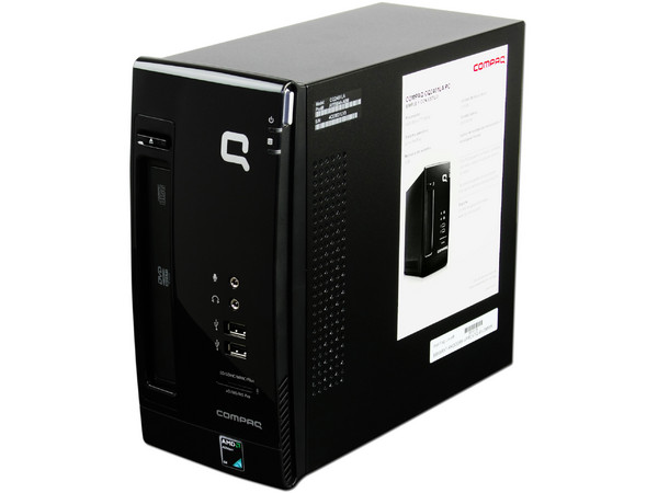 Mini Computadora Compaq Presario CQ2401LA, 
Procesador AMD Athlon 2850e (1.8GHz),
Memoria de 1GB PC2-6400 DDR2,
D.D. de 320GB, DVD-ROM,
Red, Módem, No incluye Sistema Operativo,
No Incluye Monitor.