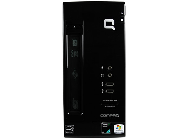 Mini Computadora Compaq CQ2405LA,
Procesador AMD Athlon 2850e (1.8GHz),
Memoria de 2GB DDR2, Red,
D.D. de 320GB, SuperMulti DVD±R/RW,
Sistema Operativo Windows 7 Starter,
Monitor Compaq LCD Widescreen de 15.6