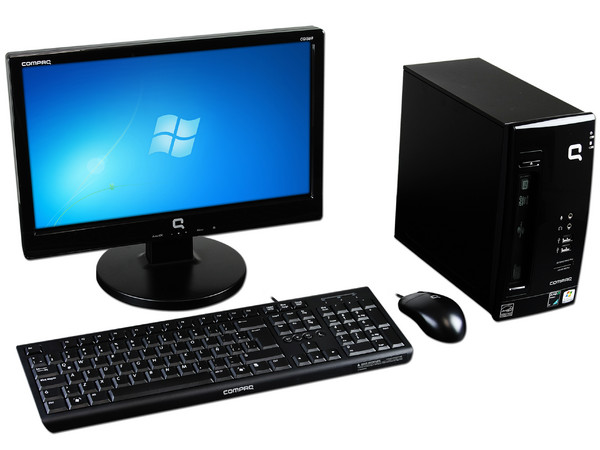 Mini Computadora Compaq CQ2405LA,
Procesador AMD Athlon 2850e (1.8GHz),
Memoria de 2GB DDR2, Red,
D.D. de 320GB, SuperMulti DVD±R/RW,
Sistema Operativo Windows 7 Starter,
Monitor Compaq LCD Widescreen de 15.6