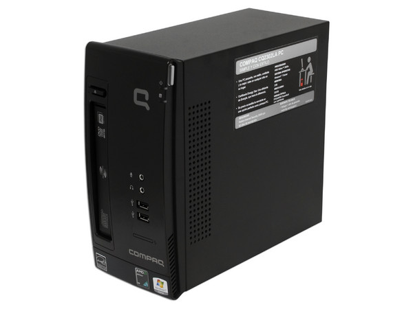 Mini Computadora Compaq Presario CQ2302LA, 
Procesador AMD Athlon 2650e (1.6GHz),
Memoria de 2GB PC2-4200 DDR2,
D.D. de 320GB, SuperMulti DVD±R/RW,
Red, Módem, Sistema Operativo Windows 7 Starter,
No Incluye Monitor