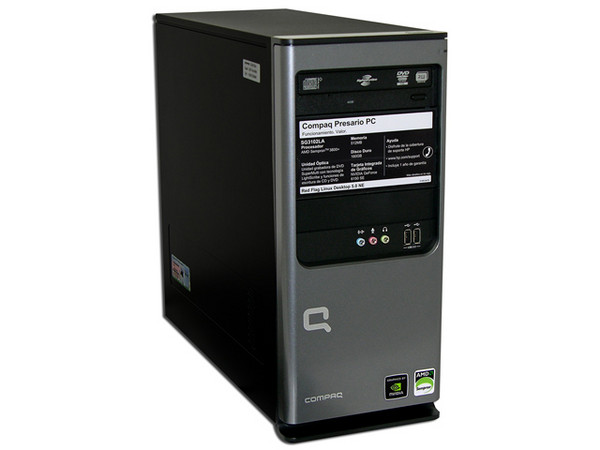 Computadora Compaq Presario SG3102LA,
Procesador AMD Sempron 3800+ (2.2 GHz),
Memoria 512MB PC2-5300 DDR2,
D.D. de 160GB, Super Multi DVD±R/RW,
Red 10/100, Módem 56K, Sistema Operativo Linux,
No Incluye Monitor.