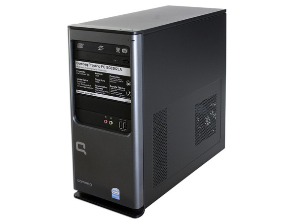Computadora Compaq Presario SG3302LA,
Procesador Intel Celeron 220 (1.2GHz),
Memoria de 1GB PC2-4200 DDR2,
D.D. de 160GB, SuperMulti DVD±R/RW,
Red, Módem, Windows Vista Starter,
No Incluye Monitor.