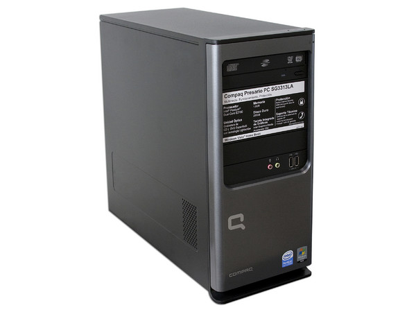 Computadora Compaq Presario SG3313LA,
Procesador Intel Pentium DualCore E2180 (2.0GHz),
Memoria de 1GB PC2-4200 DDR2,
D.D. de 250GB, SuperMulti DVD±R/RW,
Red, Módem, Windows Vista Home Basic,
No Incluye Monitor.