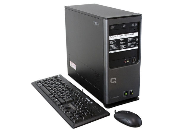 Computadora Compaq Presario SG3502LA,
Procesador AMD Sempron LE-1150 (2.0GHz),
Memoria de 1GB PC2-5300 DDR2,
D.D. de 250GB, SuperMulti DVD±R/RW,
Red, Módem, Windows Vista Starter,
No Incluye Monitor.