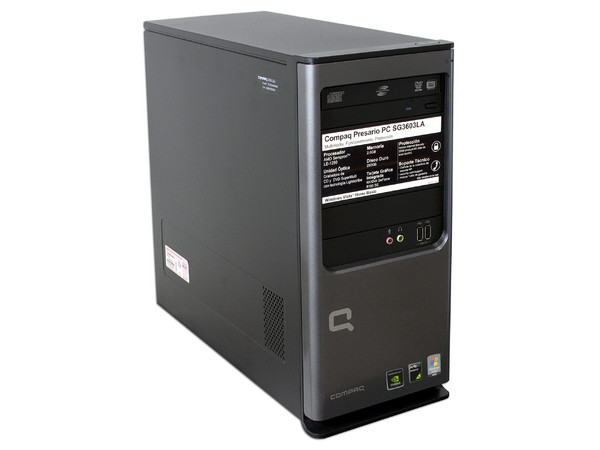 Computadora Compaq Presario SG3603LA,
Procesador AMD SempronTM LE-1250 (2.2GHz),
Memoria de 2GB PC2-6400 DDR2,
D.D. de 250GB, SuperMulti DVD±R/RW,
Red, Módem, Windows Vista Home Basic,
No Incluye Monitor.