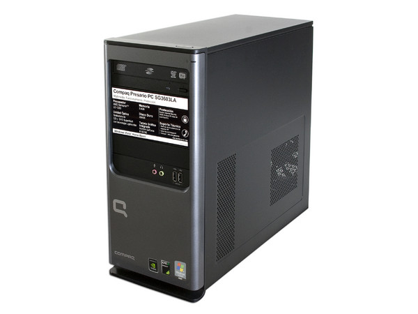 Computadora Compaq Presario SG3603LA,
Procesador AMD SempronTM LE-1250 (2.2GHz),
Memoria de 2GB PC2-6400 DDR2,
D.D. de 250GB, SuperMulti DVD±R/RW,
Red, Módem, Windows Vista Home Basic,
No Incluye Monitor.