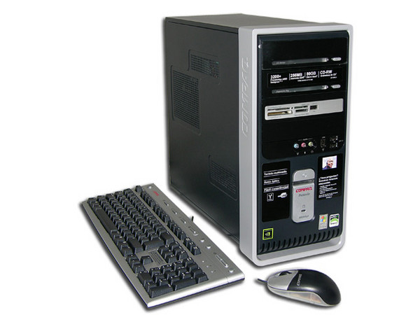 Computadora Compaq Presario SR1905LA,
Procesador AMD Sempron 3200+ (1.8 GHz),
Memoria de 256MB PC3200 DDR,
D.D. de 80GB, Unidad CD-RW de 48X,
Red, Modem, Windows XP Home SP2,
Sin Monitor.
